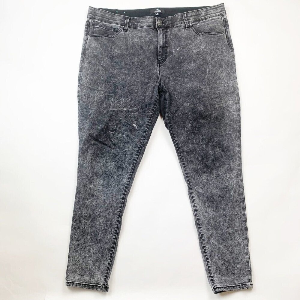 LuLaRoe Womens Jeans Size 40 Black Charcoal Acid Wash High-Rise Skinny Denim